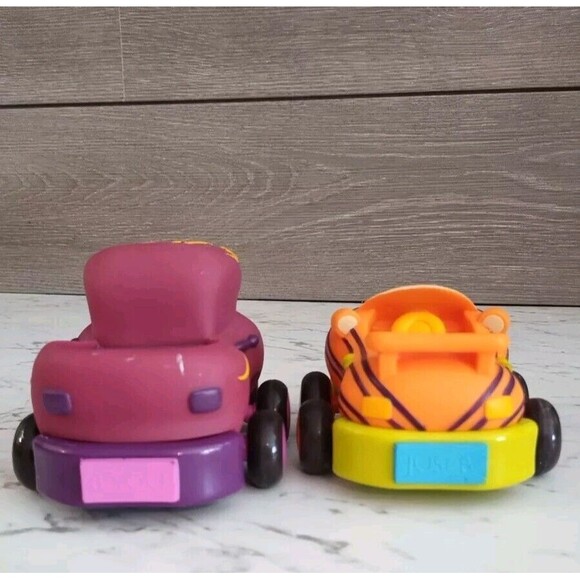 B. Toys Pull Back Toy Soft Cars Set 2 Target Race Car Pick Up Truck Pre School - Picture 5 of 9